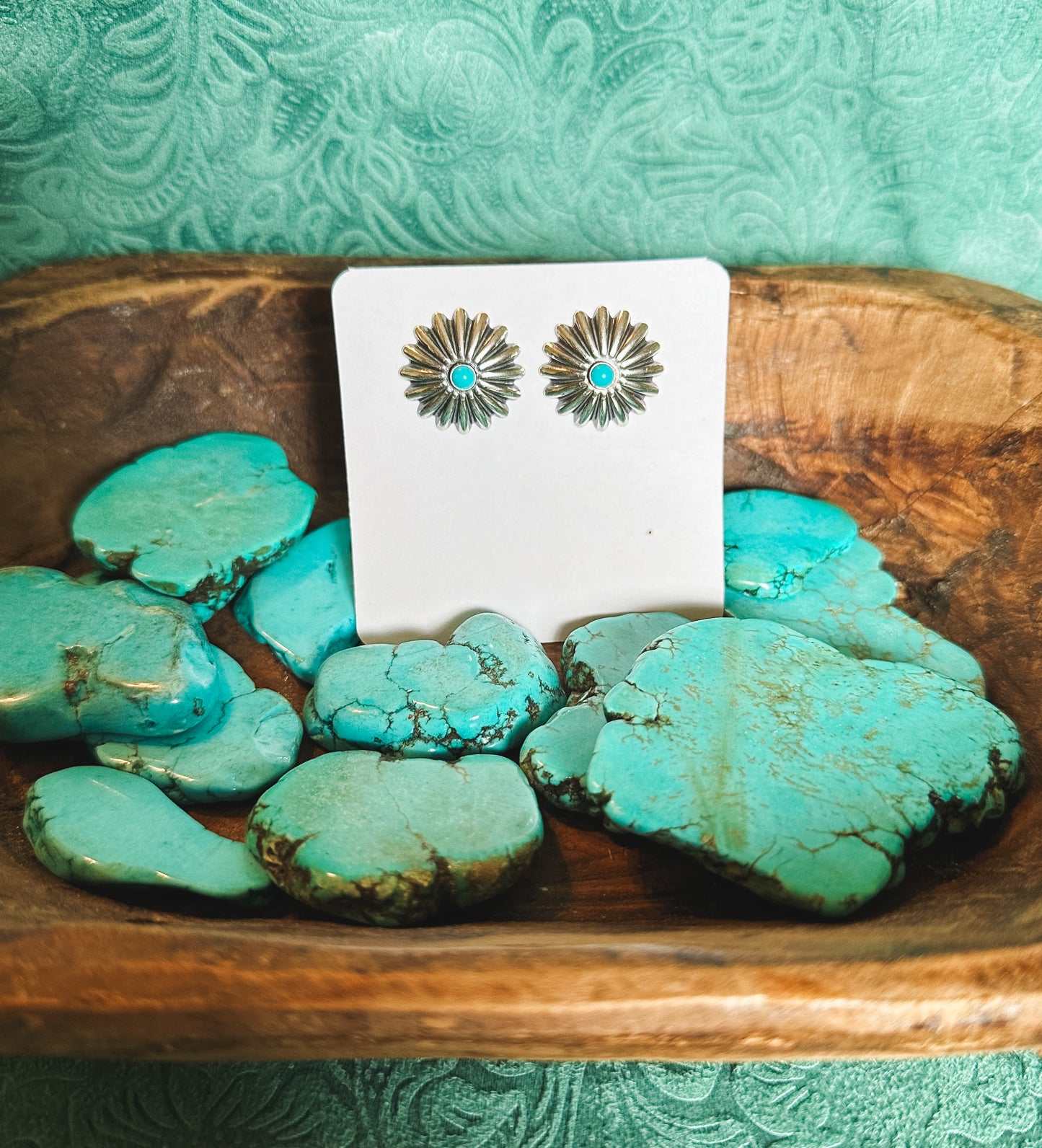 Turquoise concho studs