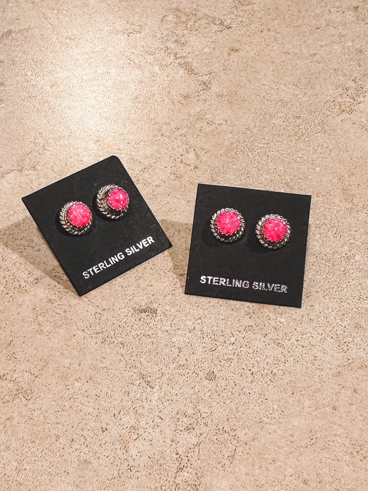 Pink Shimmer Studs